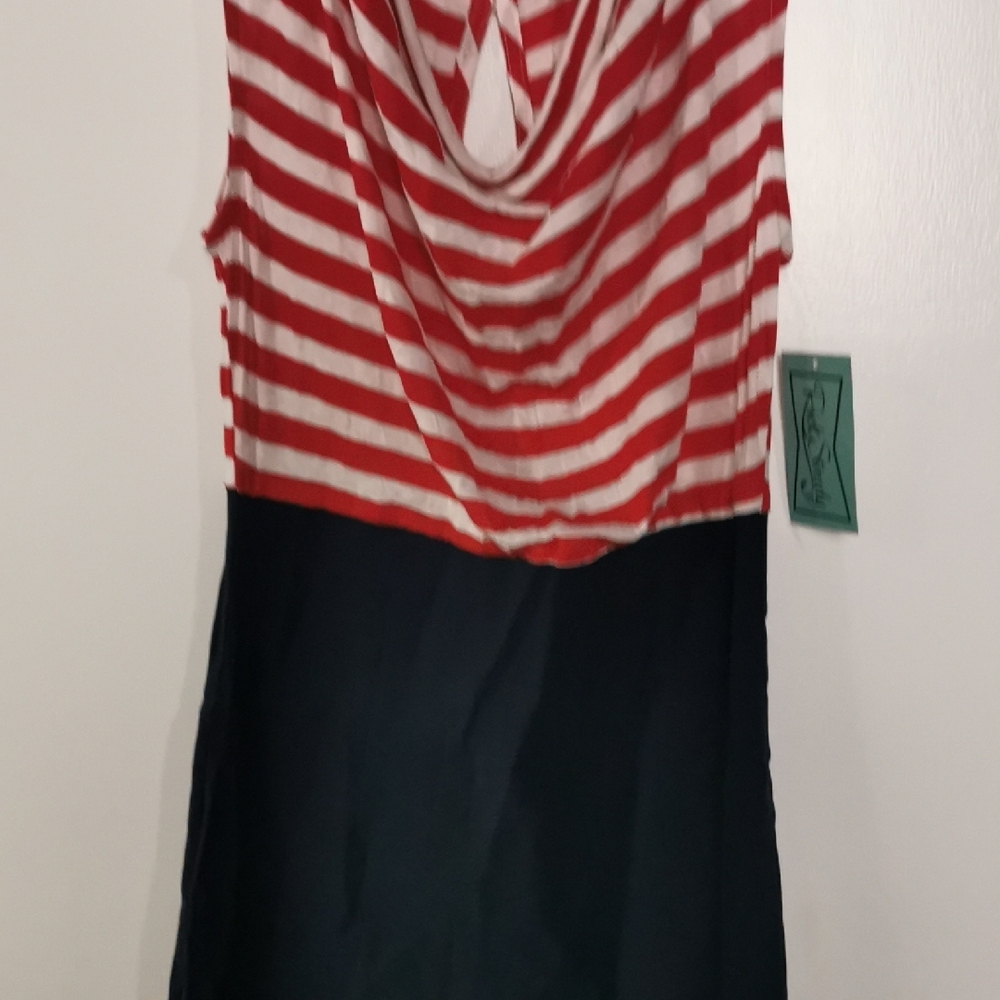 RockSteady Red and Blue Cowl Neck Sheath Dress